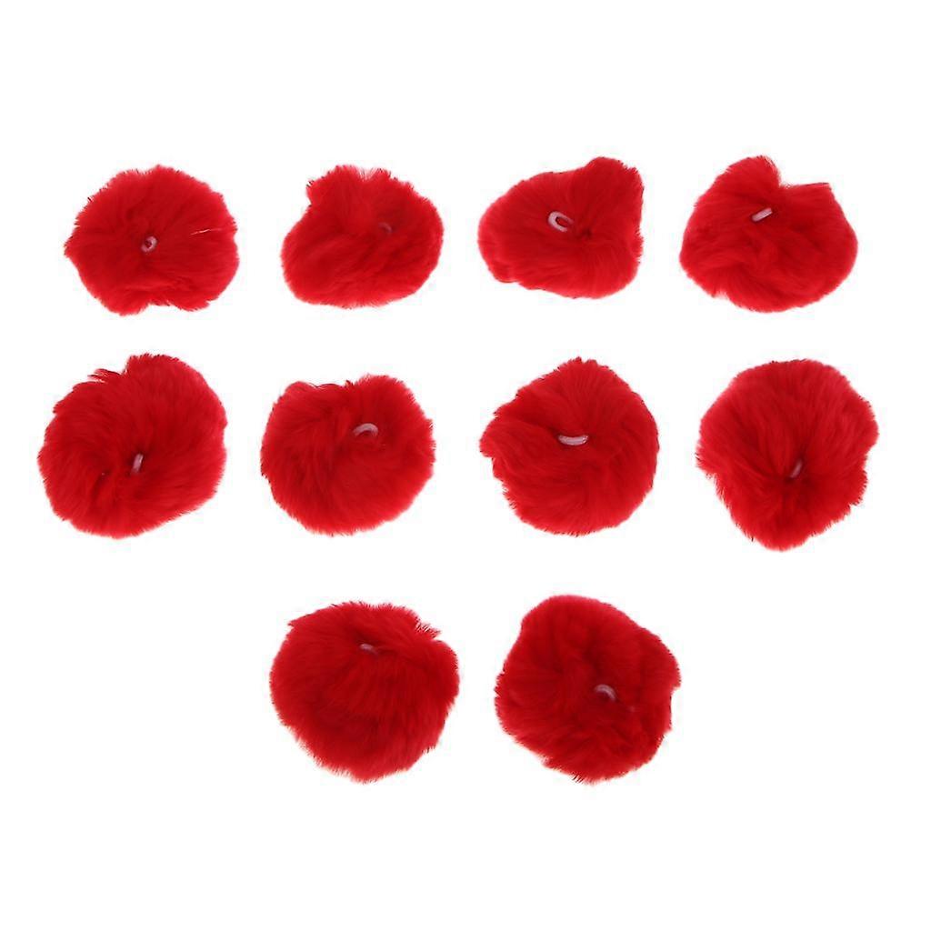 2x 10Set Bola de pompón de piel sintética