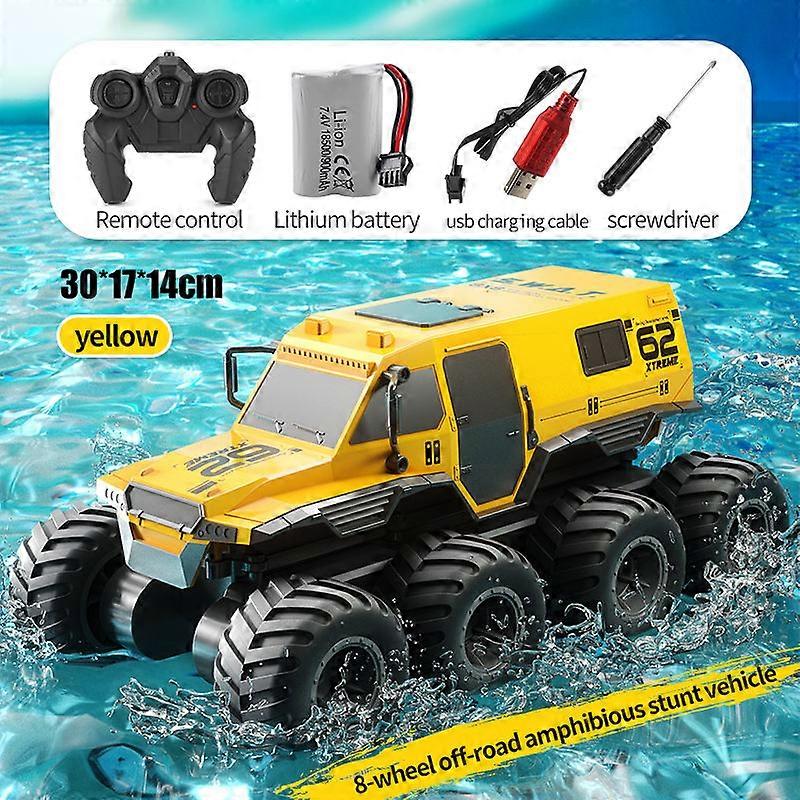 Ultimate RC Amphibious Vehicle: 8-Wheel Drive, Waterproof, All-Terrain, 2.4G Remote, Multi-Player Fun - Perfect Boys' Toy