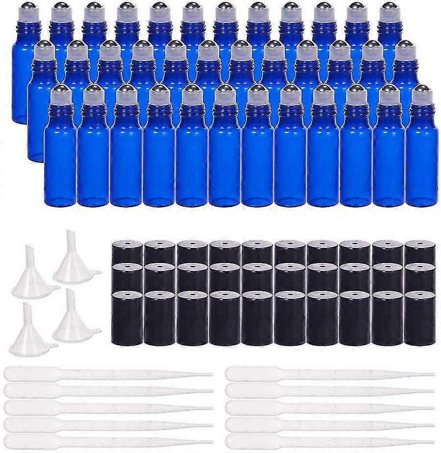 30 Pack 5ml kobolt blå glas rulleflasker Æterisk olie rulleflaske