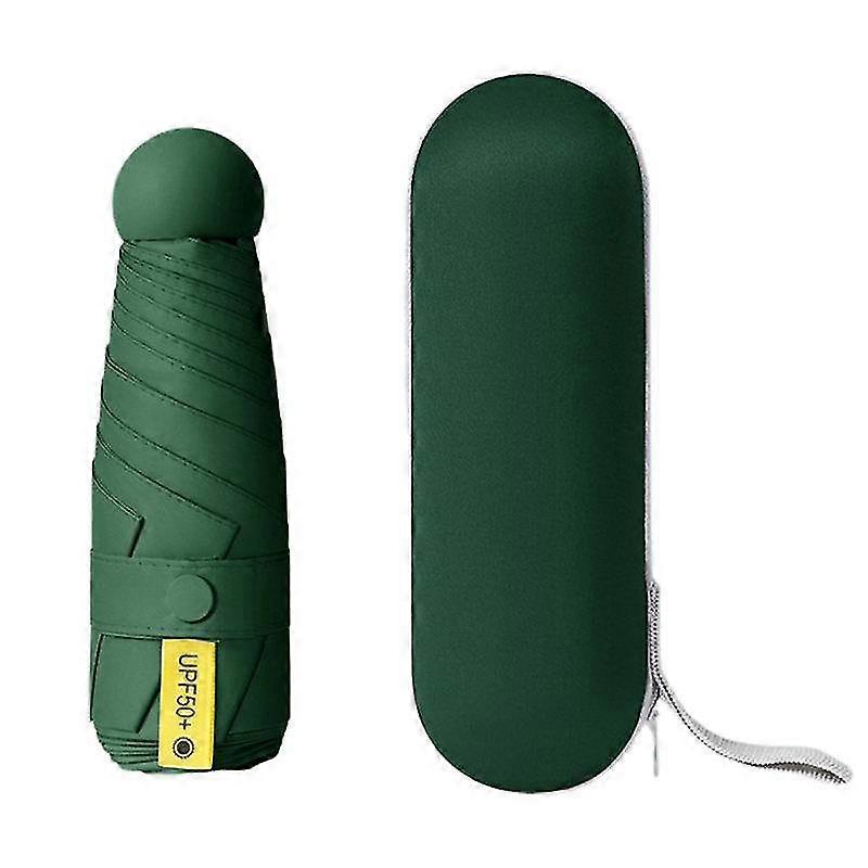 1 Set Sun Umbrella Strong Reinforced Structure Windproof Convenient Five-folding Sunny Rainy Umbrell