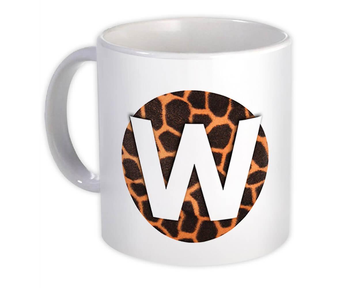 Gift Mug: Monogram Letter W Giraffe
