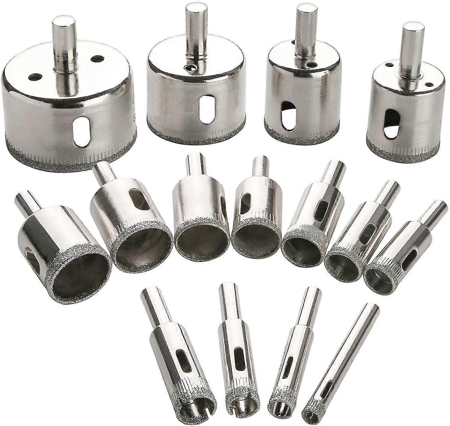 الماس الحفر بت مجموعة ثقب، 15pcs ثقب المنشار مجموعة للزجاج والرخام والجرانيت الحجر