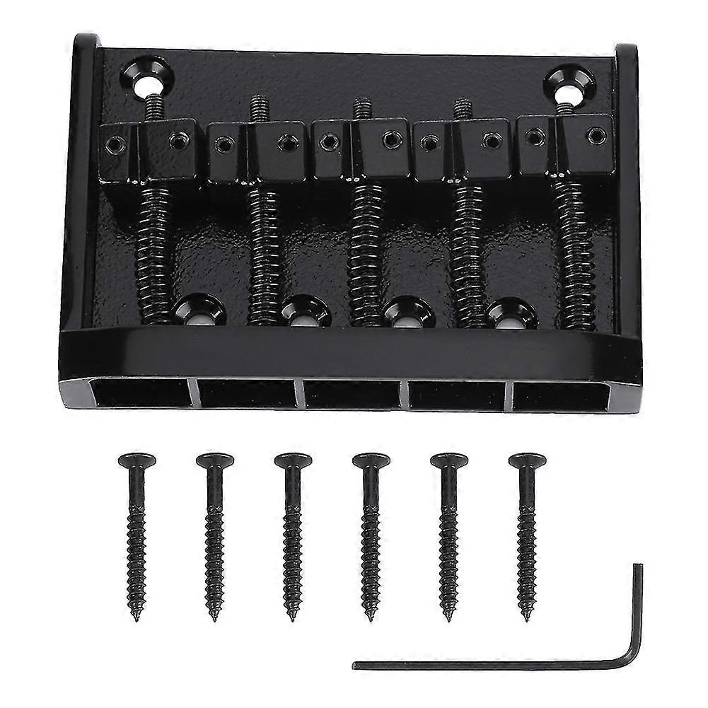 Metal Quality 5 String Electric Bass Bridge Tailpiece Replacement Accessory(Black)