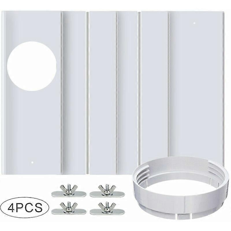 Adjustable window panels and flat nozzle air conditioning kit