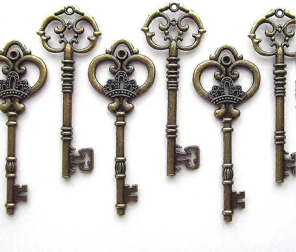 Mixed Set Of 20 Extra Large Skeleton Keys In Antique Bronze - Set Of 20 Keys (2 Styles) - 3 1/4" Keys