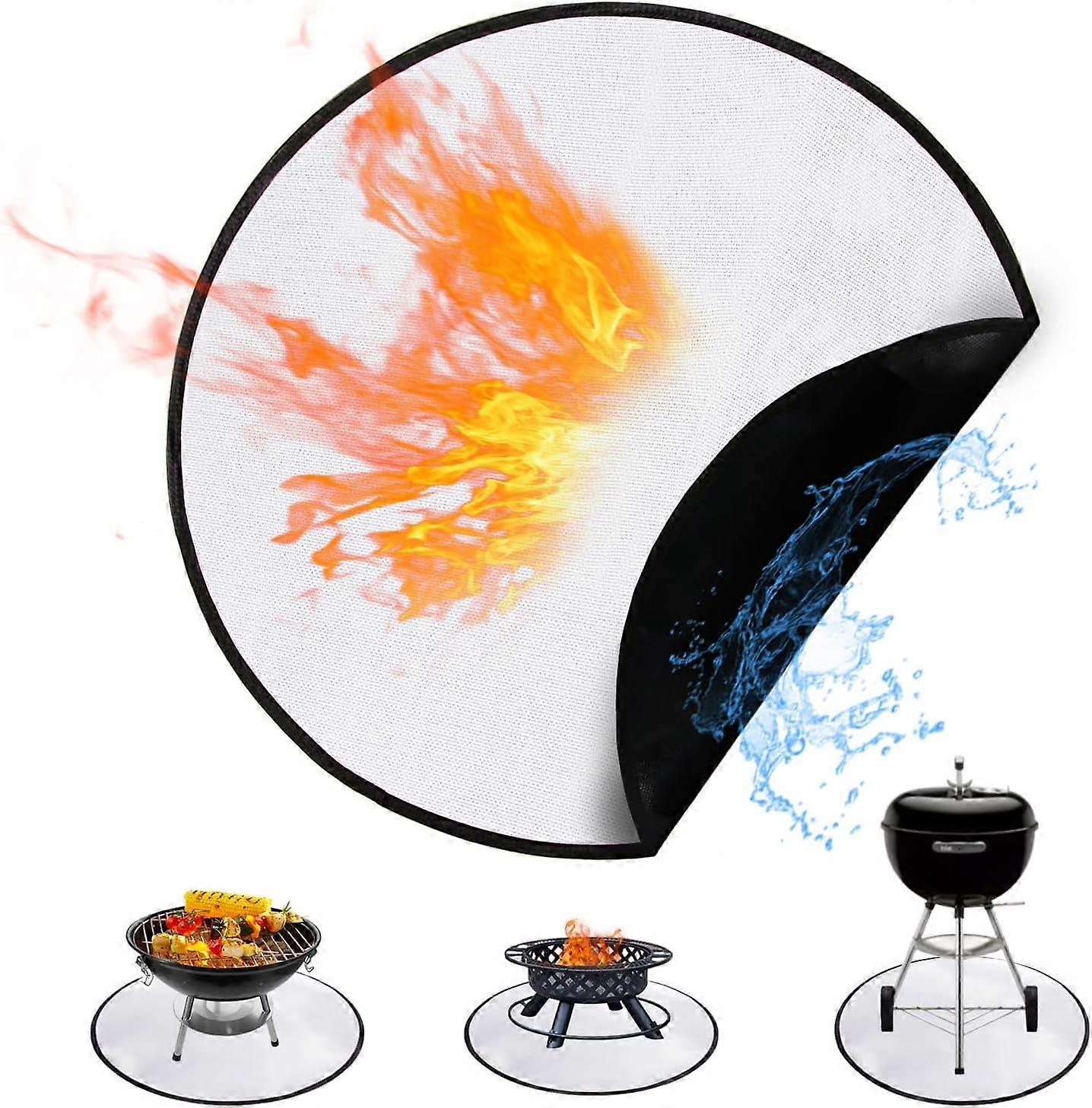Fire Pit Mat,4-Layer Fireproof Mat for Solo Stove Bonfire, Round Fireproof Under Grill Mat,100% New
