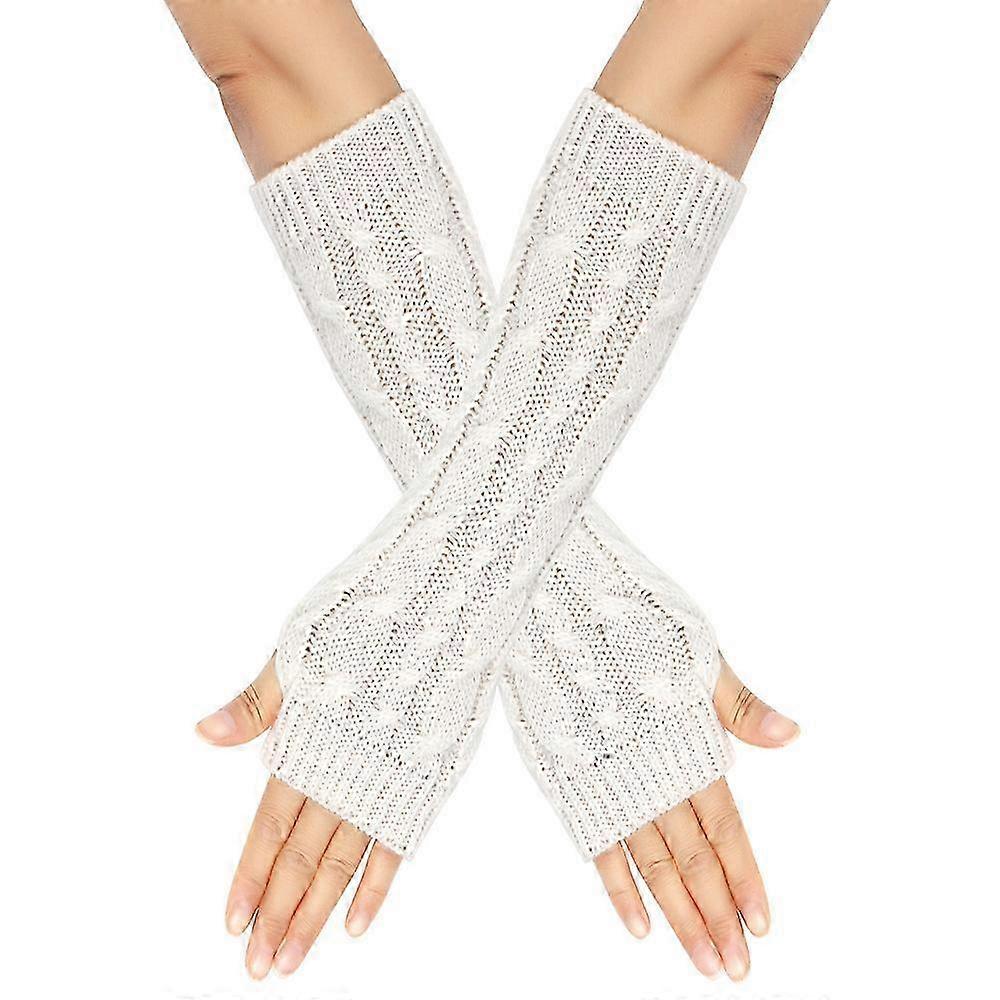 Cozy Twisted Cable Design Arm Warmers for Autumn Winter