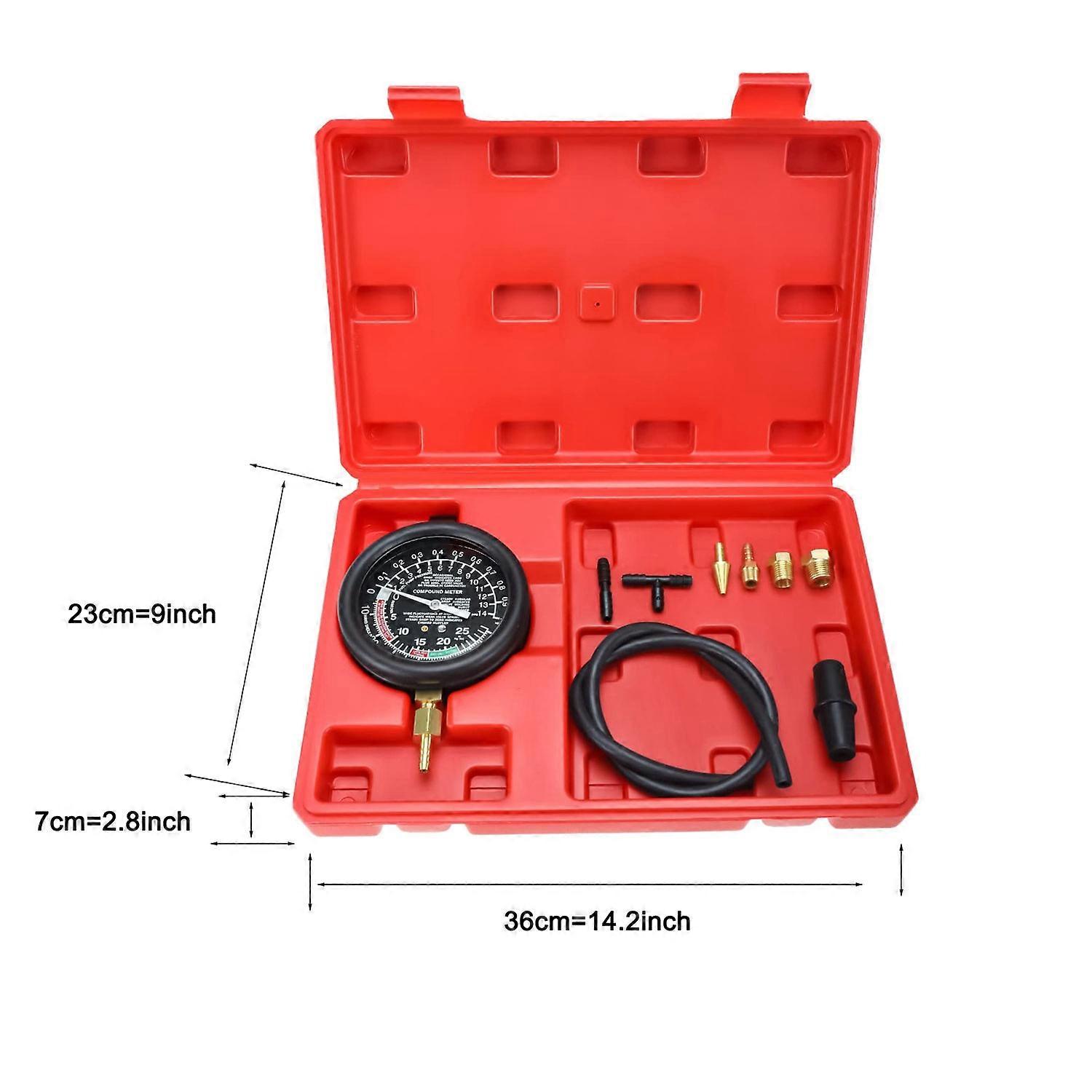 Auto-Vakuum- und Kraftstoffpumpen-Tester-Manometer-Kit Kraftstoffpumpendruck und -vakuum, Vergaser-Ansaugkrümmer und Vakuumtest
