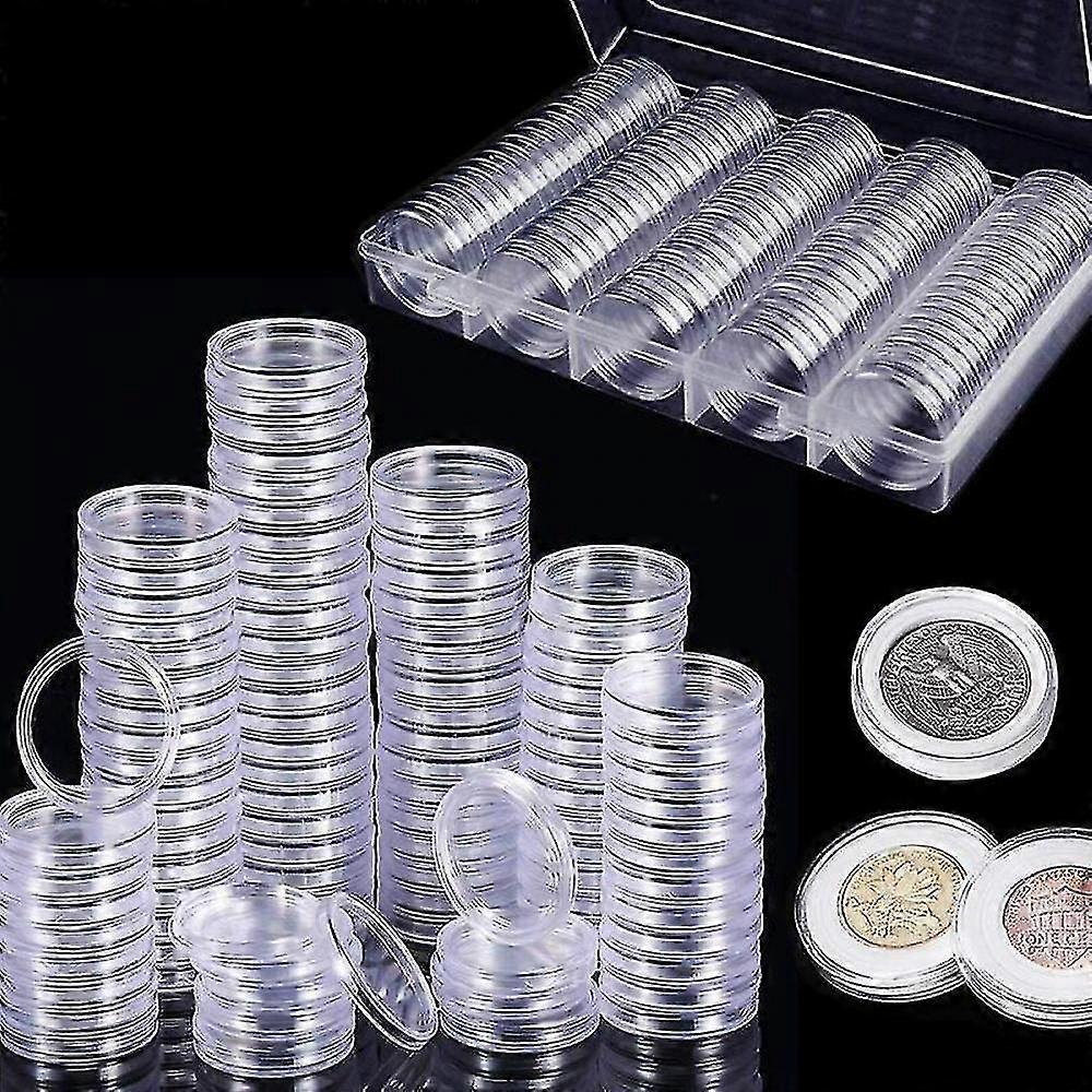 100PCS Plastic Coin Capsules Coin Collection with Storage Box for Coin Collection OON