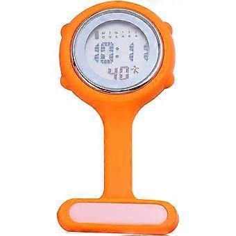 1pc verpleegster horloge broche verpleegster horloge met clip voor dokter horloge zakhorloge voor Dortor verpleegkundige (oranje)