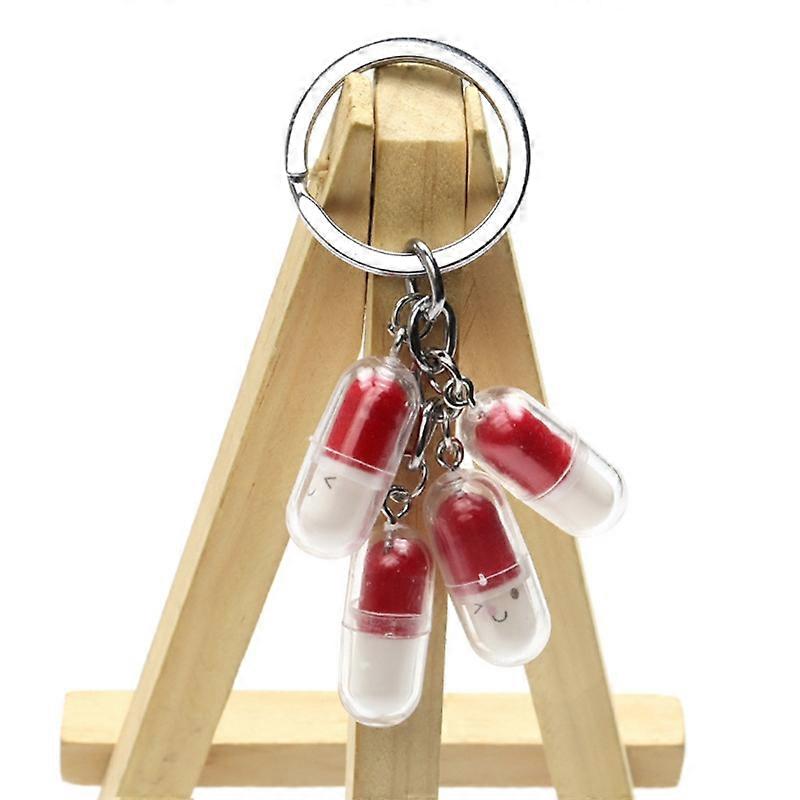Cute Smile Face Keychain Medication for Pill Box Portable Travel for Pill Boxes
