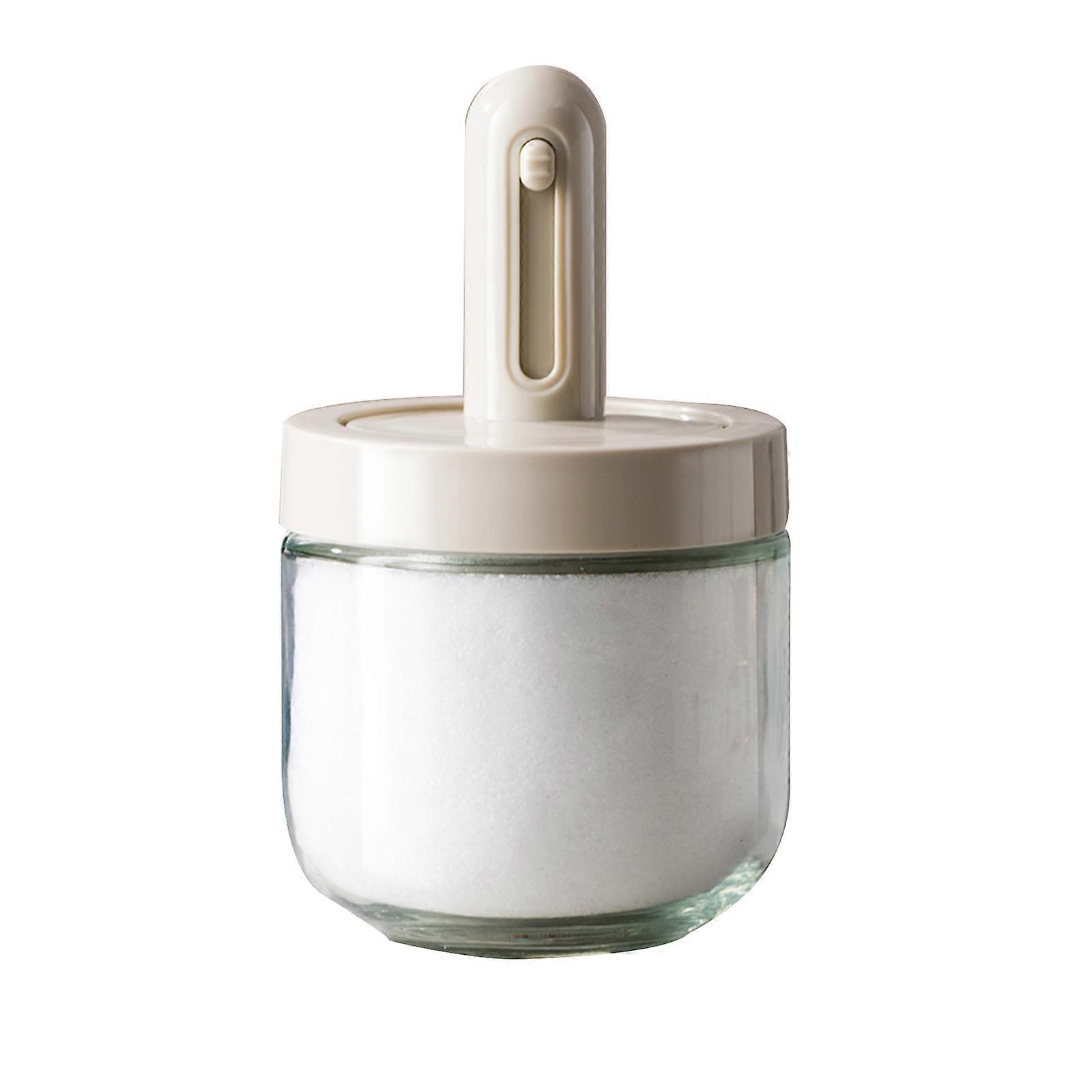 Seasoning Jar Glass Condiment Jar Spice Container With Lids And Retractable Spoon