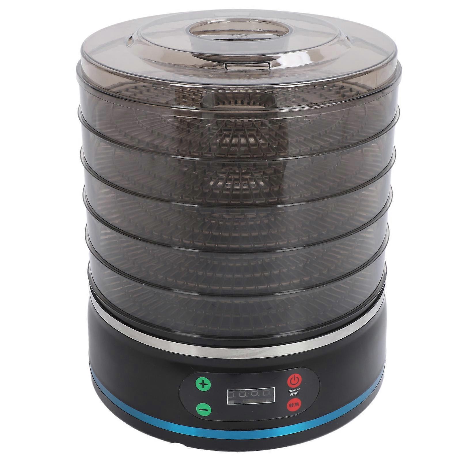 5 صواني آلة تجفيف الطعام آلة تجفيف اللحوم المقددة اللحوم الفطر الفواكه الخضار الأسود