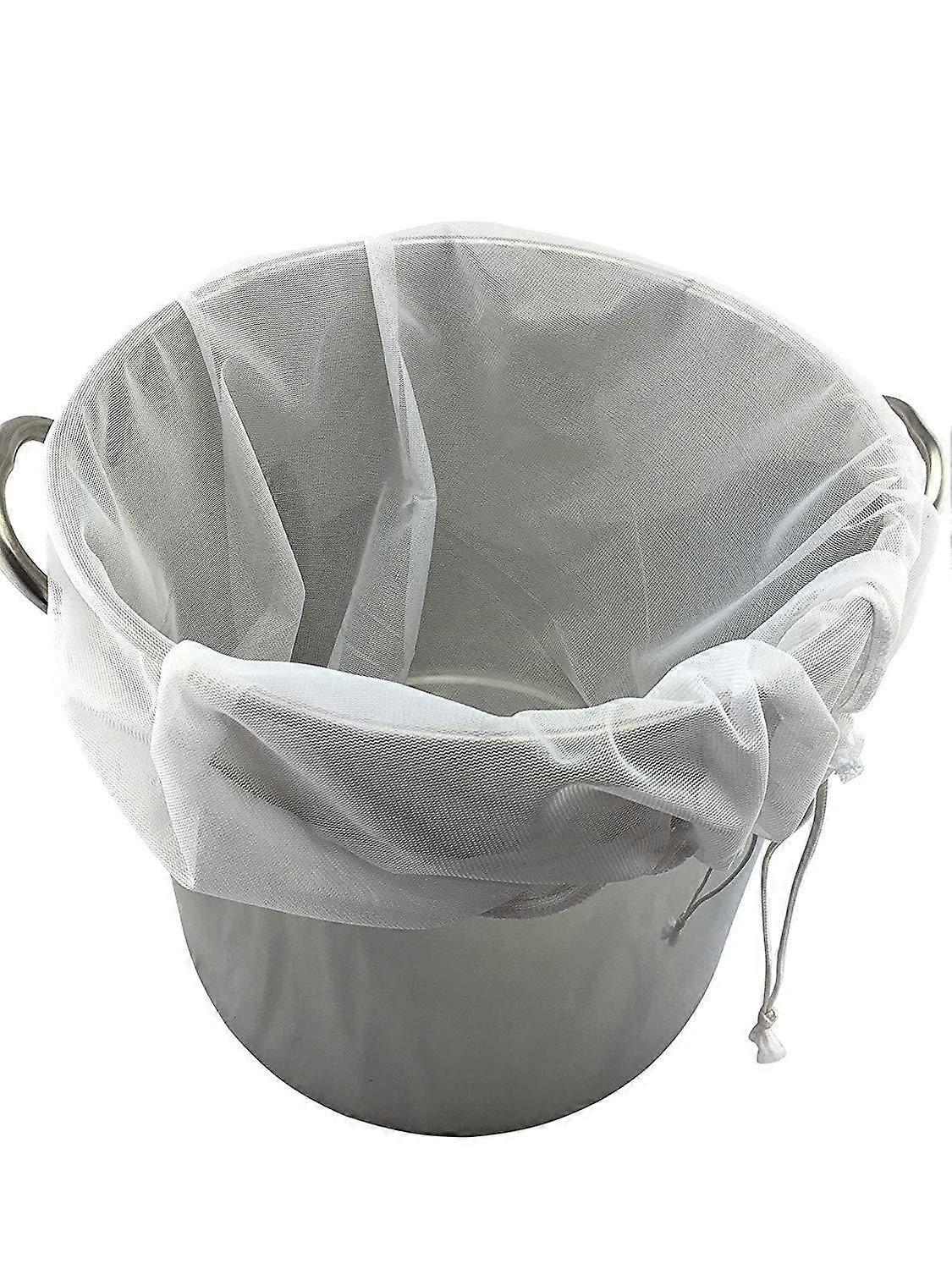 2 Pack Brew Bags Extra Large Reusable 250 Micron Fine Mesh Bag for Fruit Cider Apple Grape Wine Press Drawstring Straining Brew in a Bag (2 pack-2226"