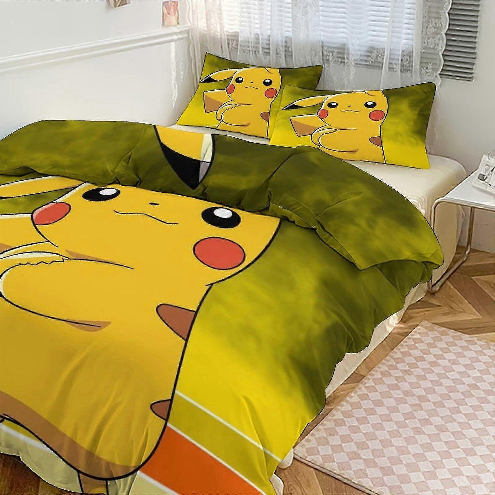 v1347 Lençóis Pik_hu Imprimir Conjunto de Cama Padrão Duvet Cove Set3 Peças Capa de Colcha e Fronhas para Mulheres Homens Adolescentes (1 Capa de Edredom e 2 Travesseiros