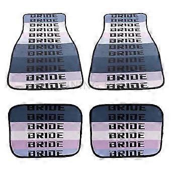Universal JDM Style Racing Fabric Floor Mats – 4-Piece Set, Red, Direct Replacement Interior Carpets