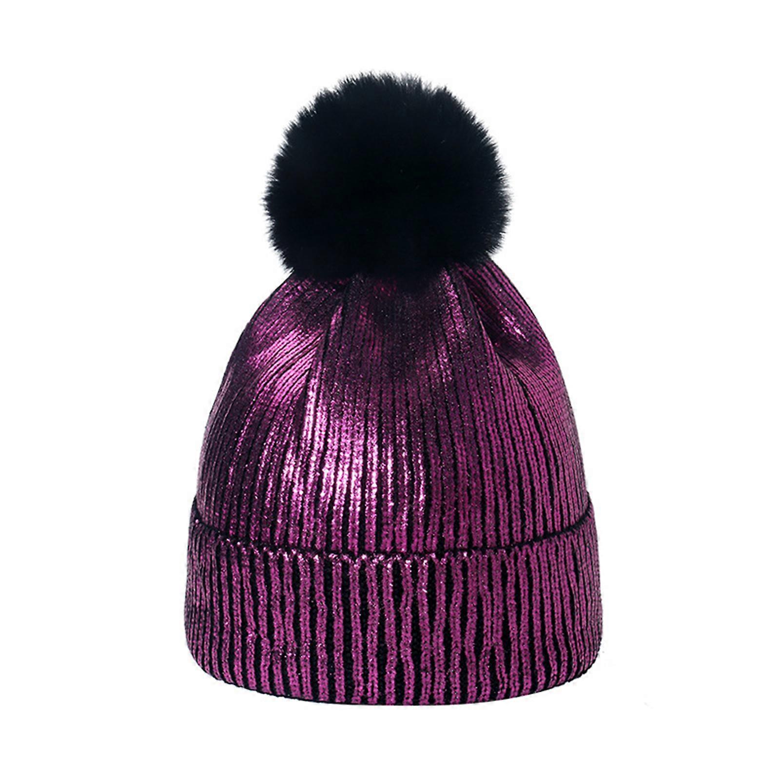 viola metallico ins oro argento donne cappello autunno inverno unisex acrilico caldo ragazze berretto escursionismo sci semplice nuovo berretto