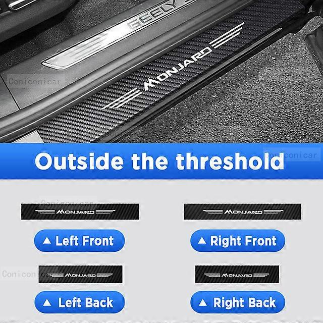 قطع غيار السيارات لجيلي مونجارو 2023 2024 السيارات الباب الخلفي الحرس عتبة الباب دواسة ألياف الكربون نسيج الملحقات الجلود بو التصميم ملصق السيارة