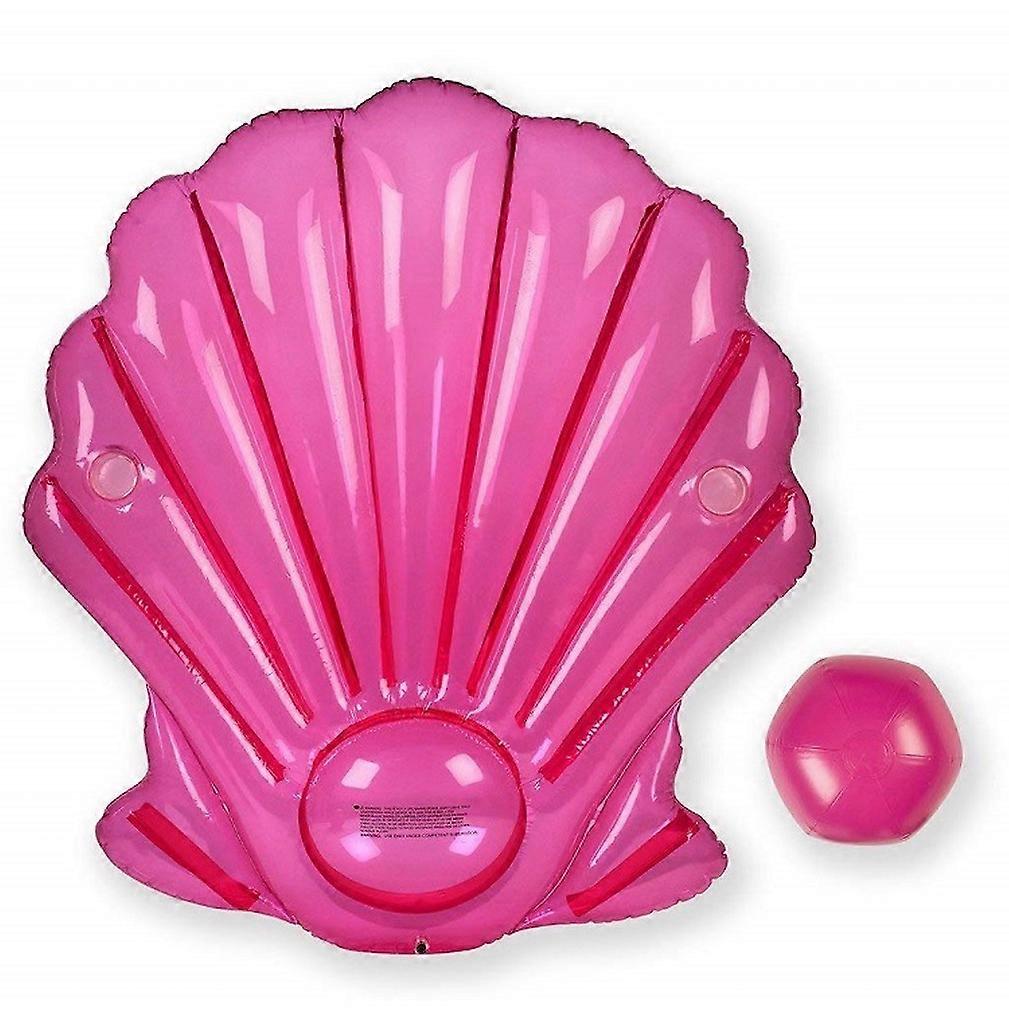 Summer Inflatable Float Lounge Raft Pink Pearl Conch Swimming Ring