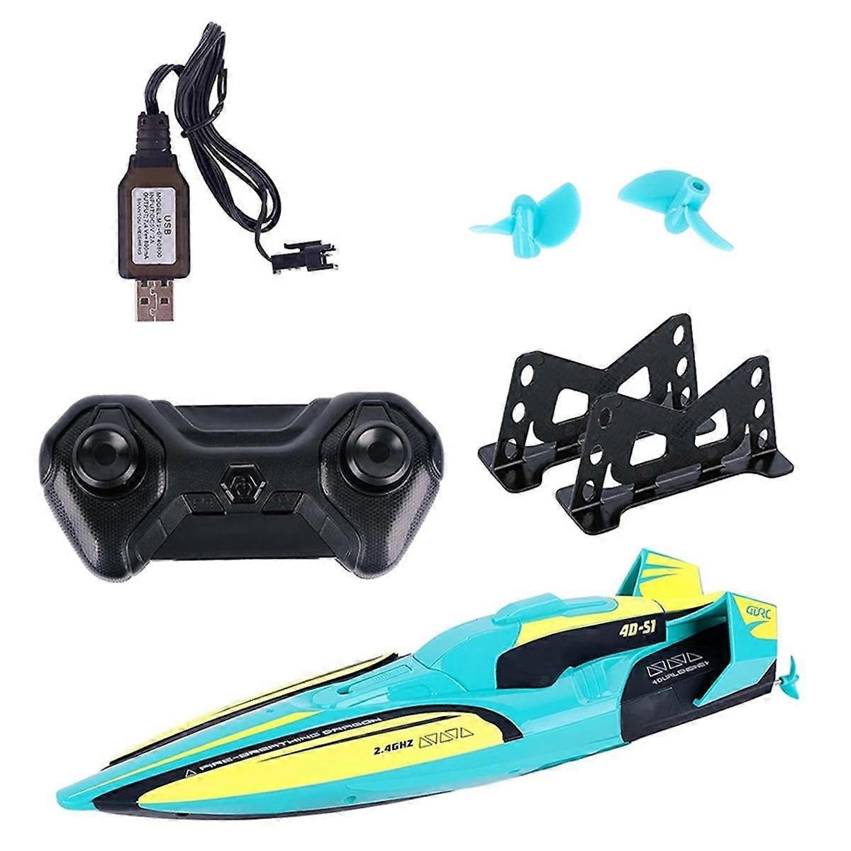 S1 2.4G High-Speed Remote Control Speedboat 30Km/H Waterproof Electric Remote Control Double Propoler Green