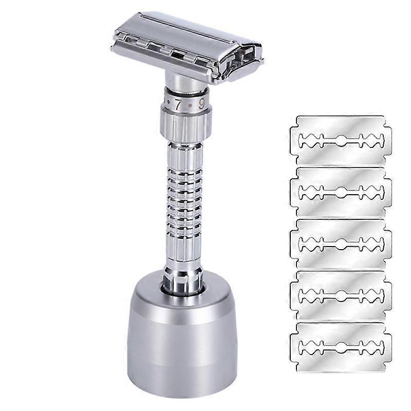 Adjustable Double Edge Shaving Safety Razor Shaver Blades Zinc Alloy Chrome Razors With Blades