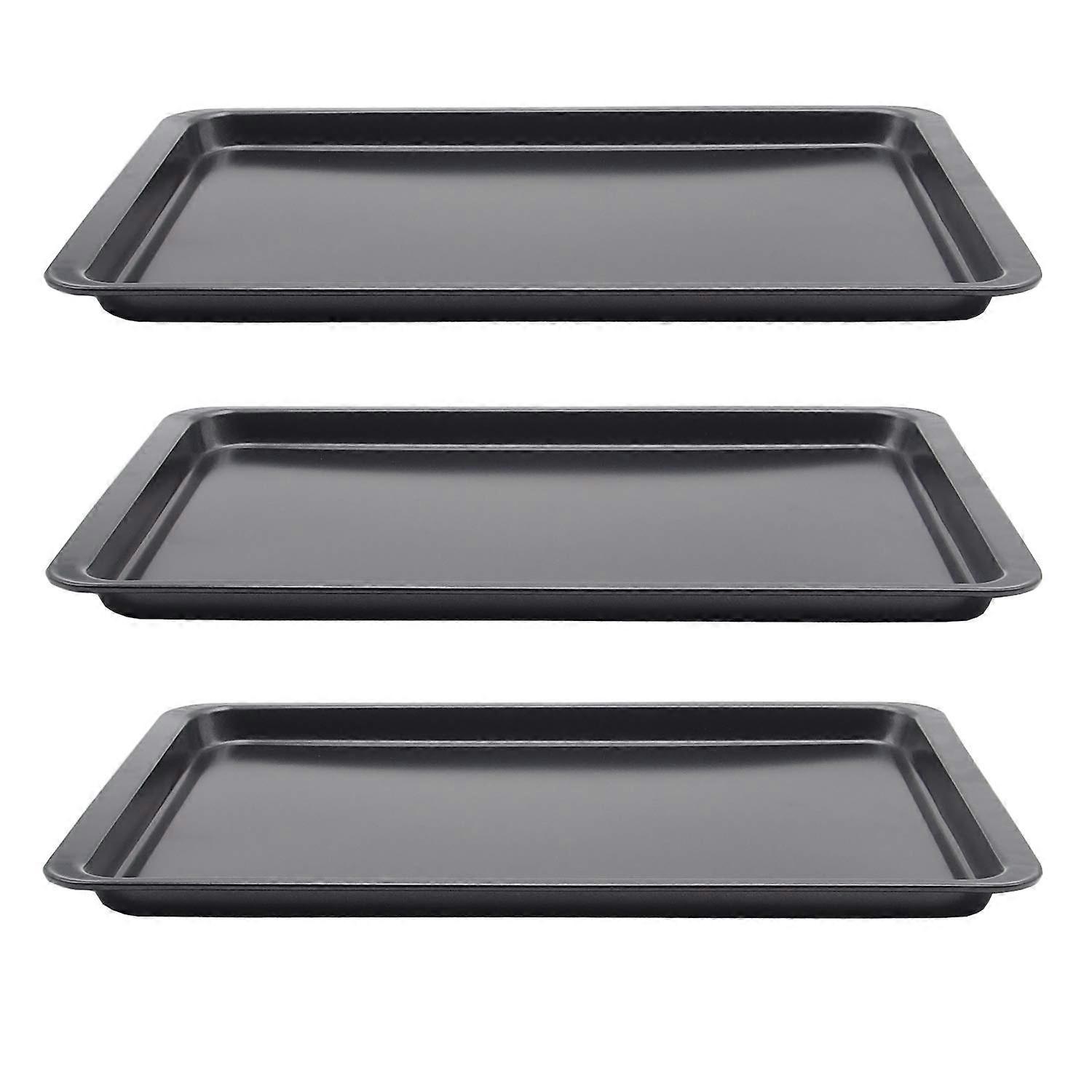 Antihaftbeschichtete Backblech-Sets, große Backblech-Förmchen Rechteck (3er-Set)