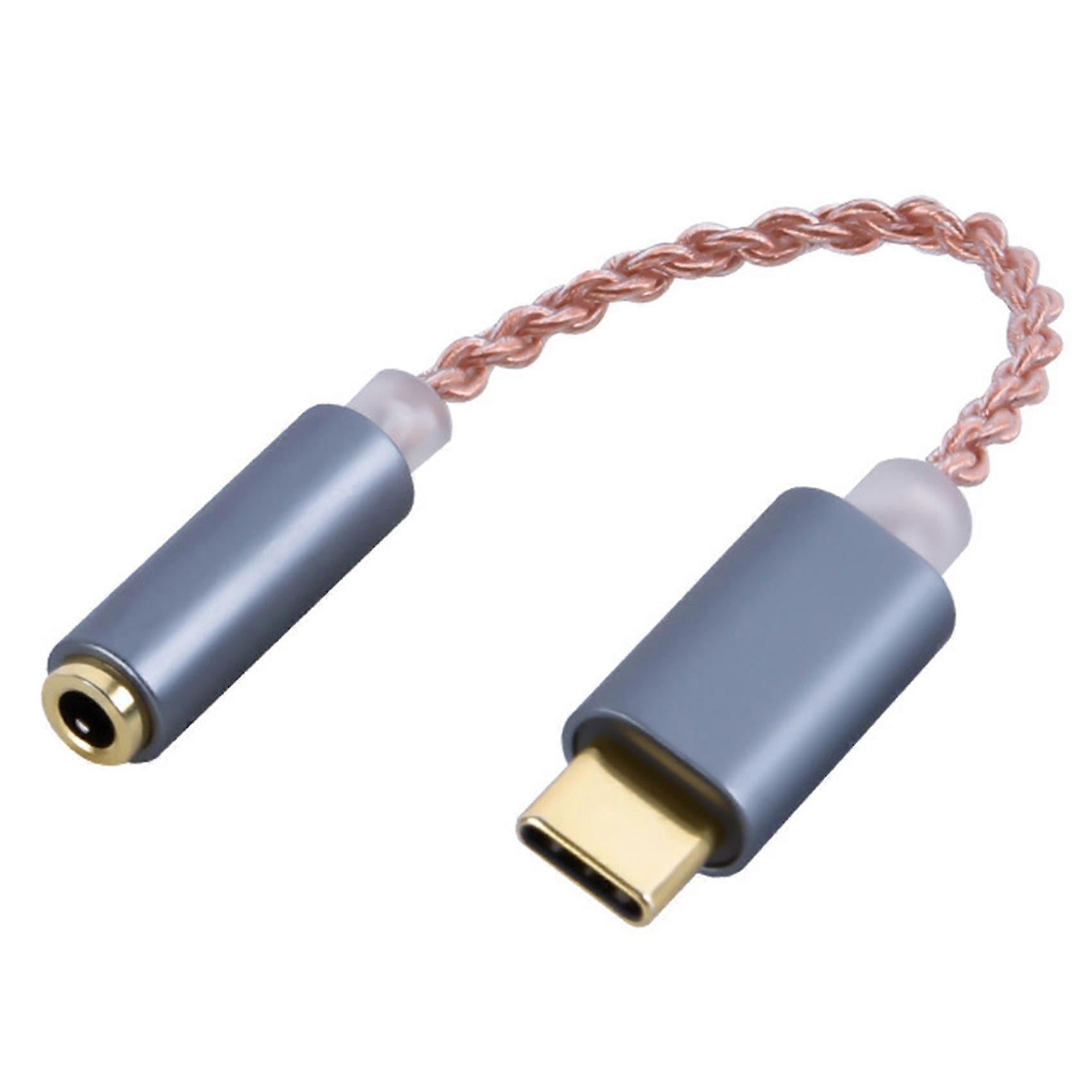 32bit 384khz Usb-C To 3.5mm Dac Digital Audio Adapter,(Grey)