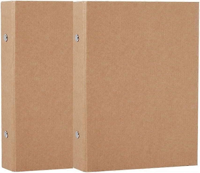 2PCS A4  Kraft Paper Folders  Reusable A4  Kraft Paper Ring Binder with Ring Tray for Adding Loose Sheets.