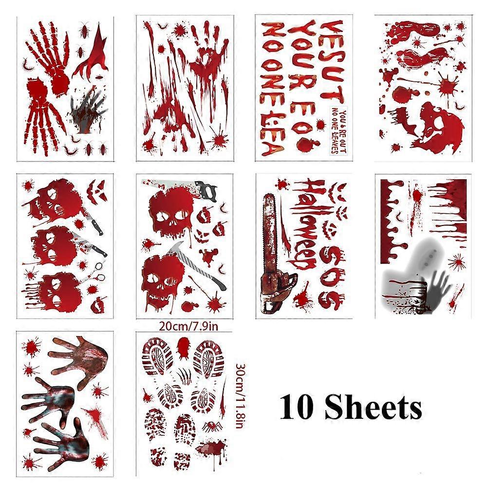 Halloween Large Window Decoration Bloodstain Silhouette Halloween Window Stickers Halloween Window Stickers Decals Halloween Window Clings for Glass W
