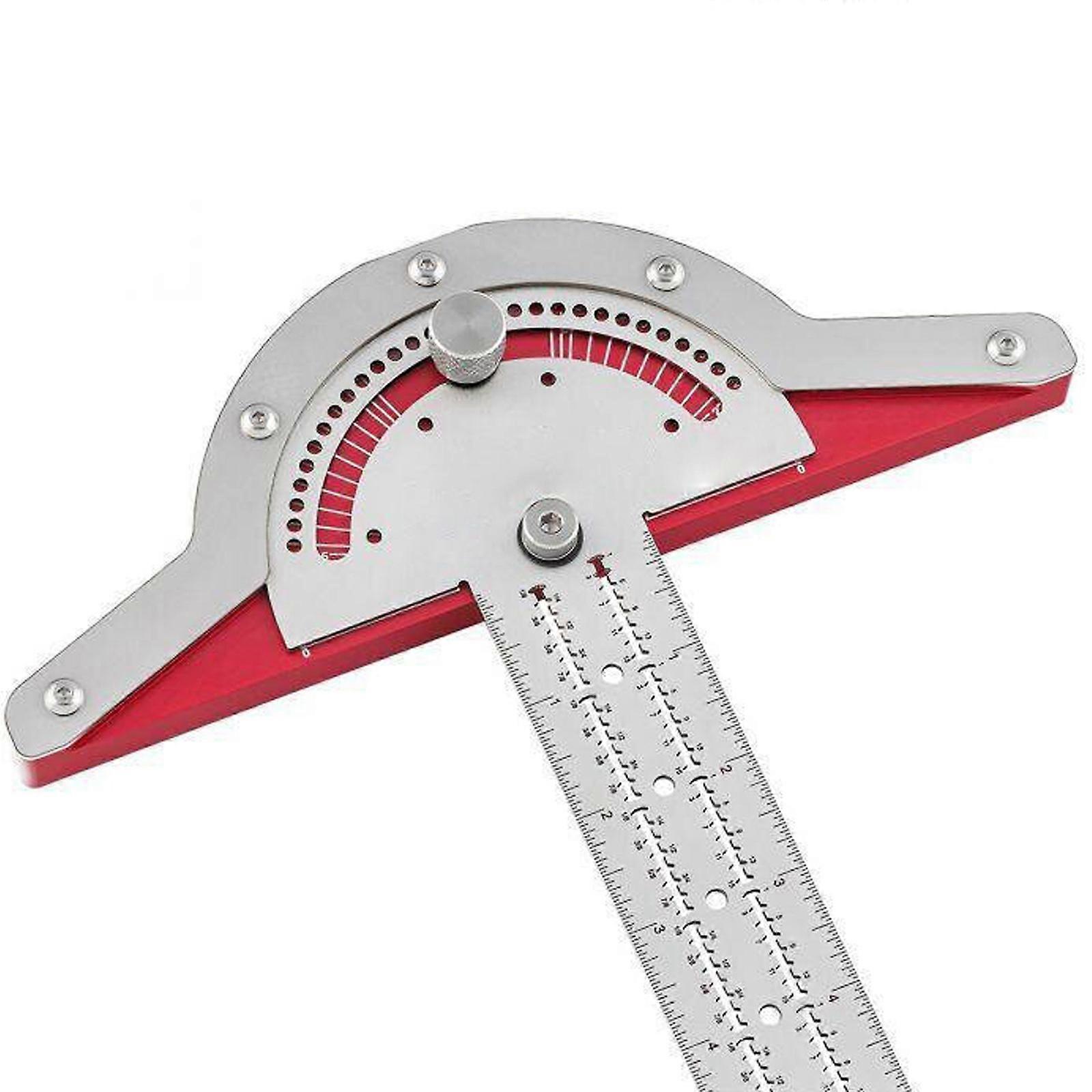 Round Head Angle Protractor, 10 Inch Carpentry Edge Ruler, Protractor Finder Stainless Steel Ruler, Two Arm Angle Measuring Tool for Woodworking Ruler