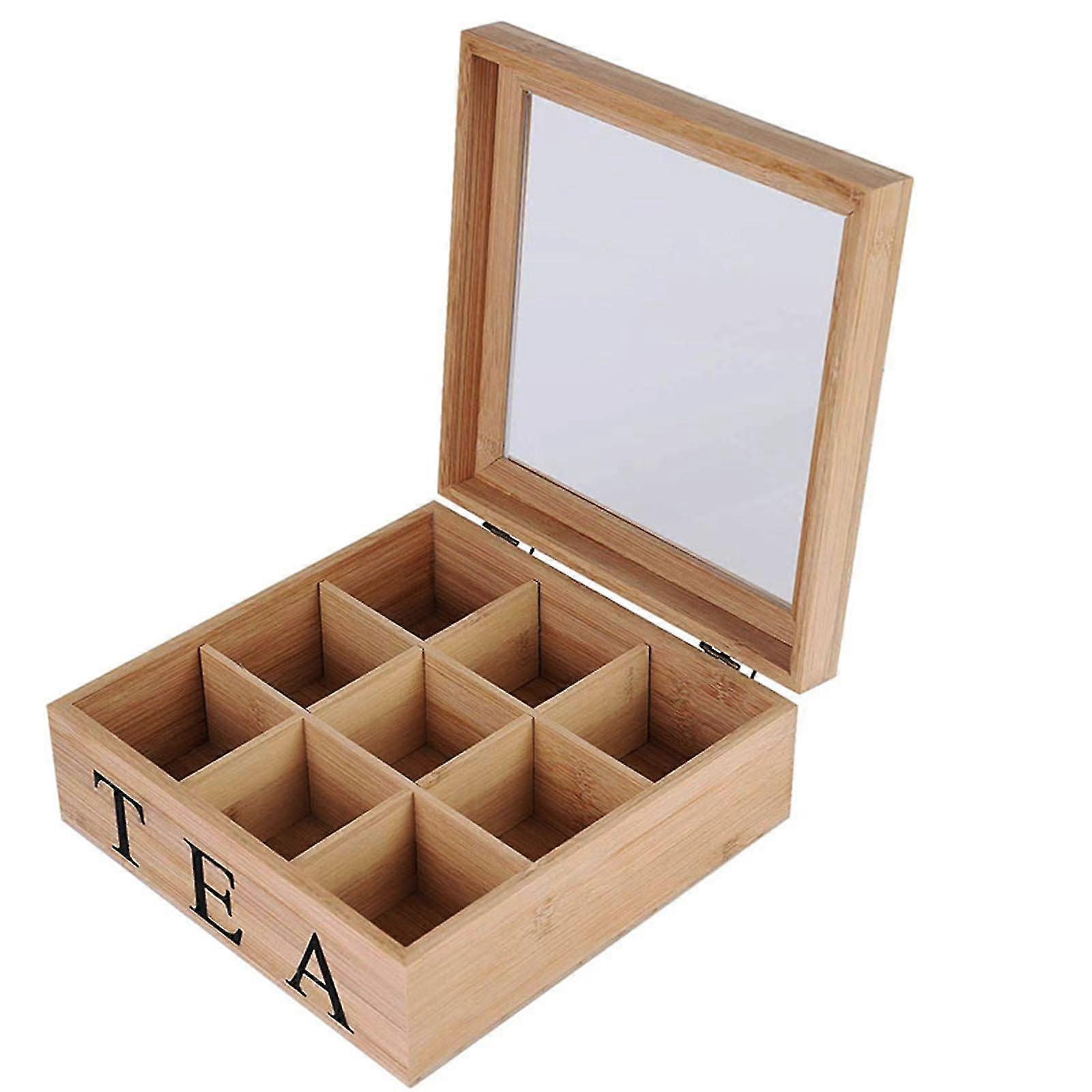 Vintage Bamboo And Wood Tea Storage Box