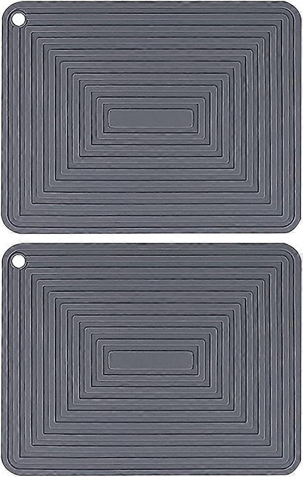 2 Pack Heat Resistant Wave Pattern Silicone Thick Square Drying Mats