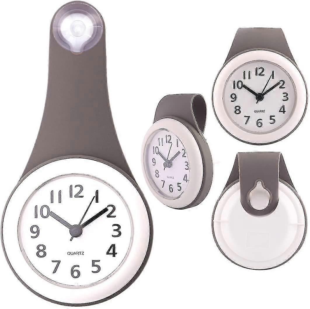 Shower Clocks, Waterproof Silent Bathroom Clock With Sucker - (blue)-MXBC