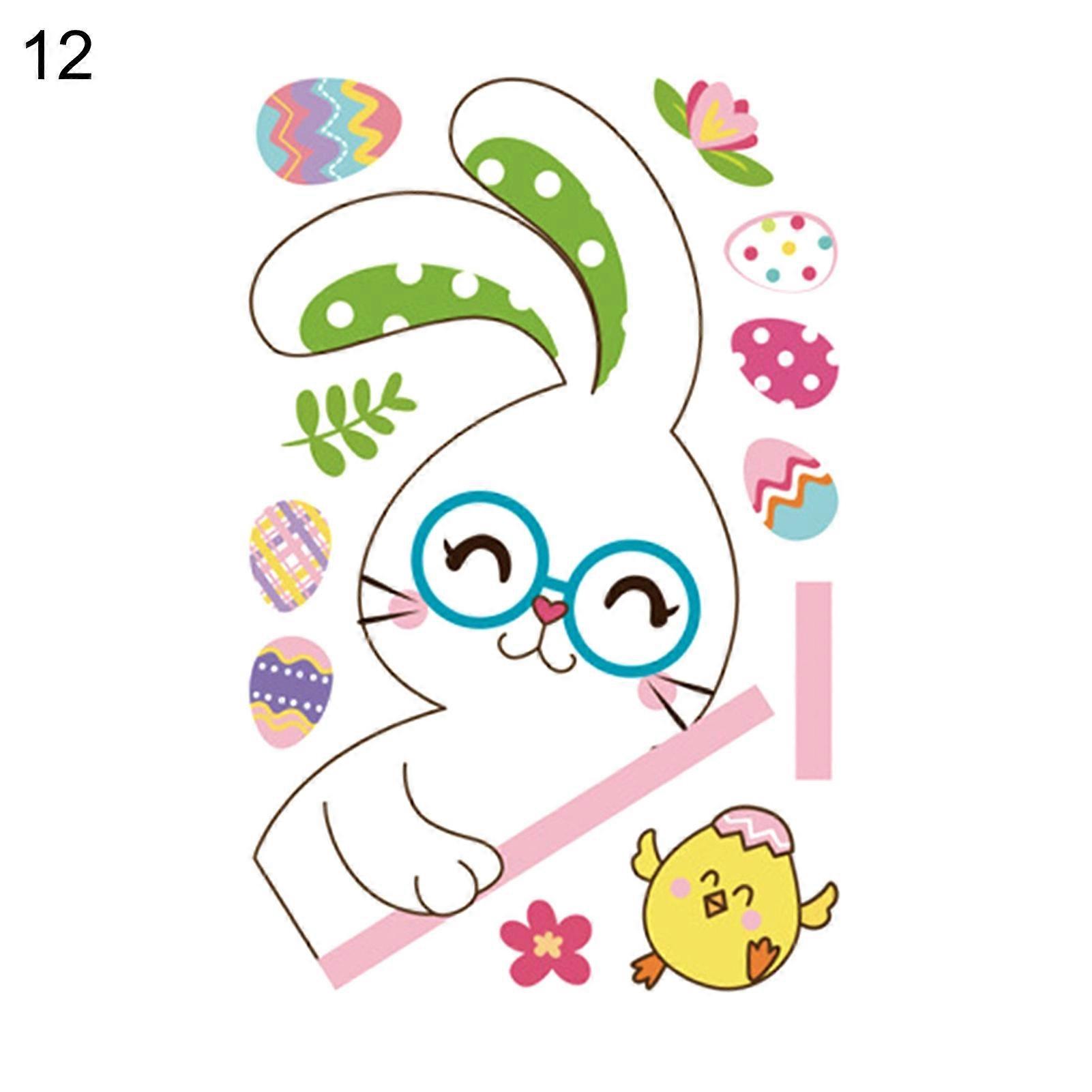 MengXi Window Cling Decor Charming Exquisite Workmanship Full of Vitality Bunny Easter Window Clings Stickers for Window Pane