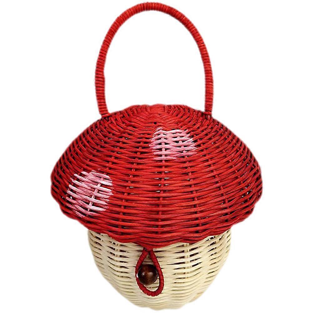 Sac main en rotin Candy Panier de rangement champignon tiss panier Dcor de sac main pour laccessoire de photographie