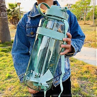 Wasserflasche mit großer Kapazität 3L Super großer Strohbecher Tragbare Dinkware Kunststoff Space Cup Trinkflasche Outdoor Sport Wasserkocher