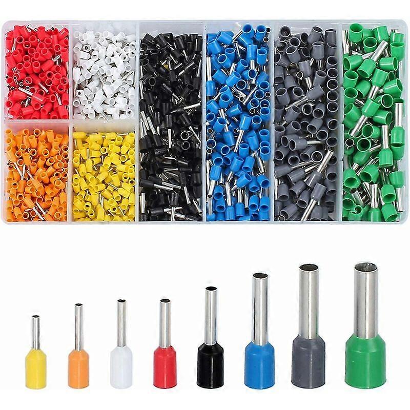 1200 PCS Ferrules (0.25-6mm) Crimp Connector for VFENG Wire Ferrules Terminal Line Connector Ferrules Set with Case