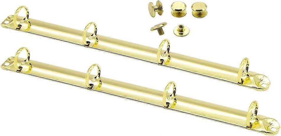 2PCS 4-Ring Binder Mechanism A4 Notebook Mechanism Replacement Kit Bronze Metal Clip Ring Binder Round Ring Binding Spines Combs Set for Binder Planne