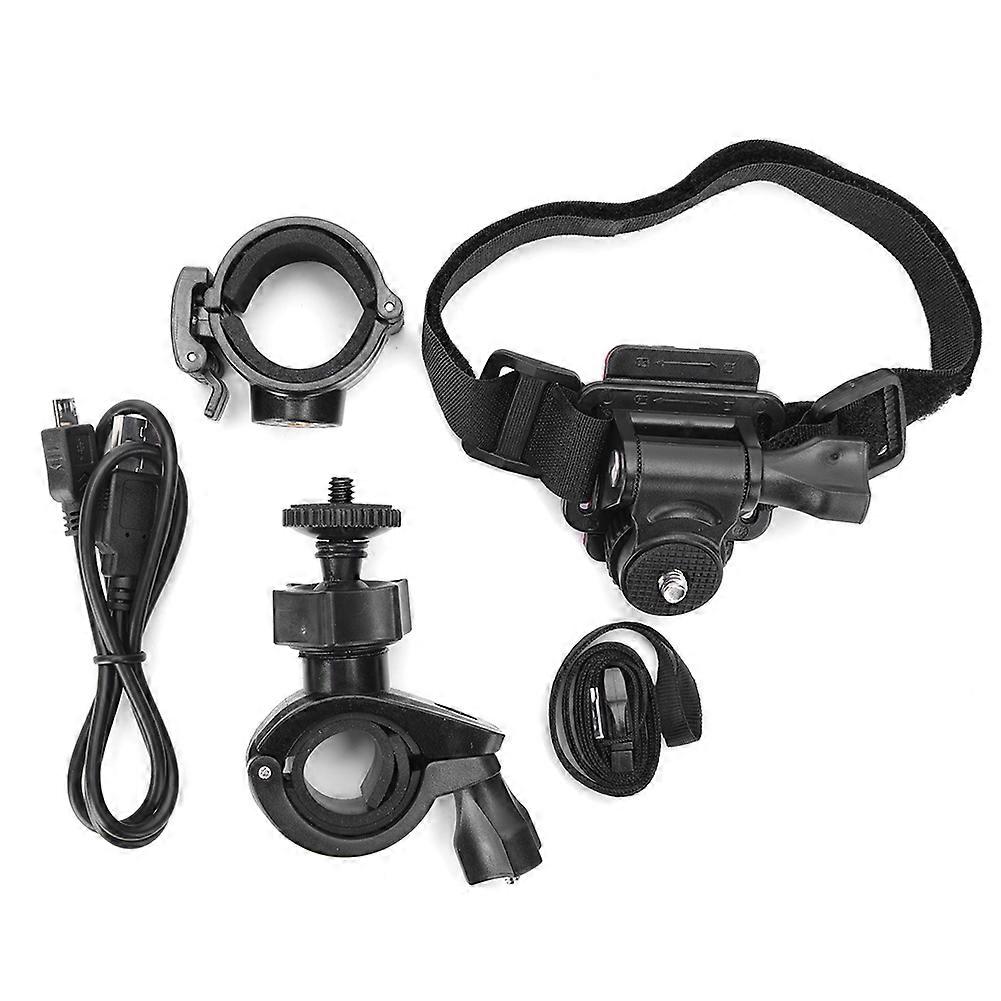 LED Flashlight Video Recorder Waterproof DV Mini Camera with Helmet Bicycle Mount Bracket