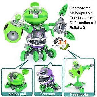 hoge kwaliteit3 In 1 Montage Vervorming Voor Jongens Robot Pop Pvz Plant Vs. Zombie Mecha Fighter Pvc Actiefiguur Model Kind Cadeau3 In1 Afstandsbediening R