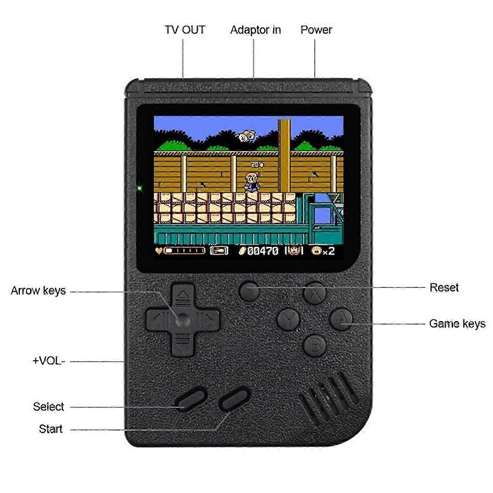 Handheld Console,Retro Video Game Console, Support 2 Players Play on Tv