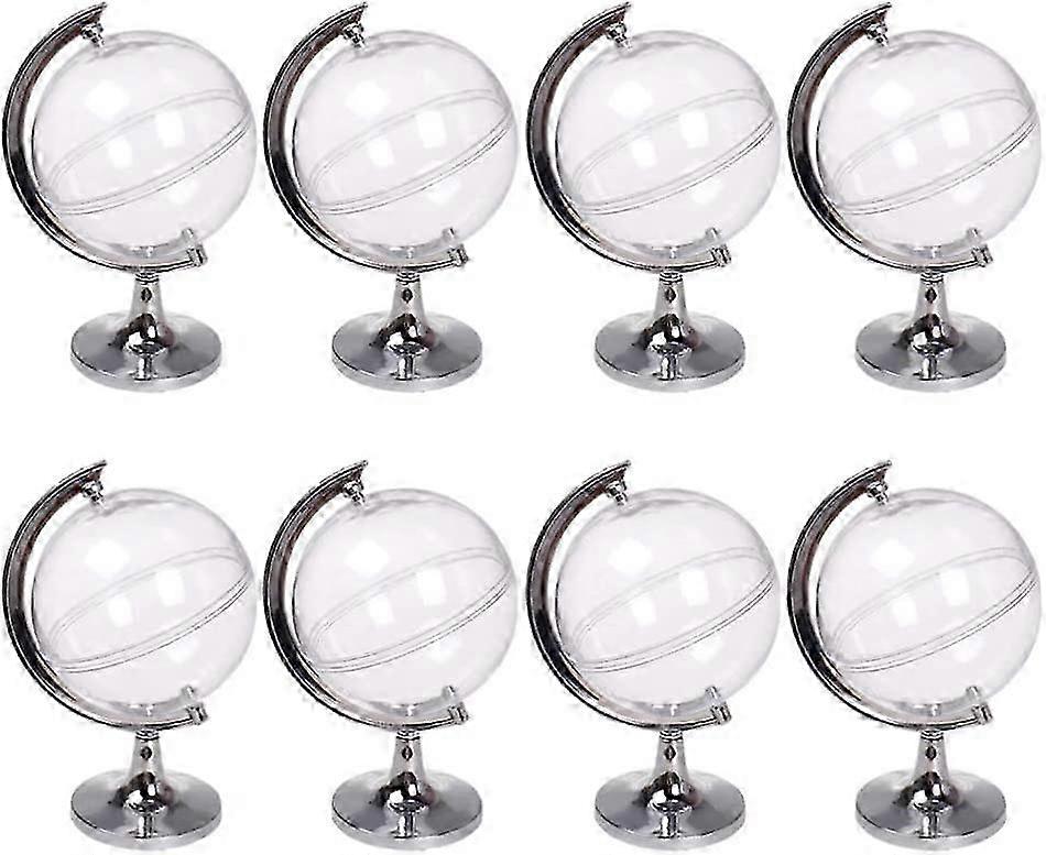Mini Round Plastic Candy Gift Box Silver 12Pcs