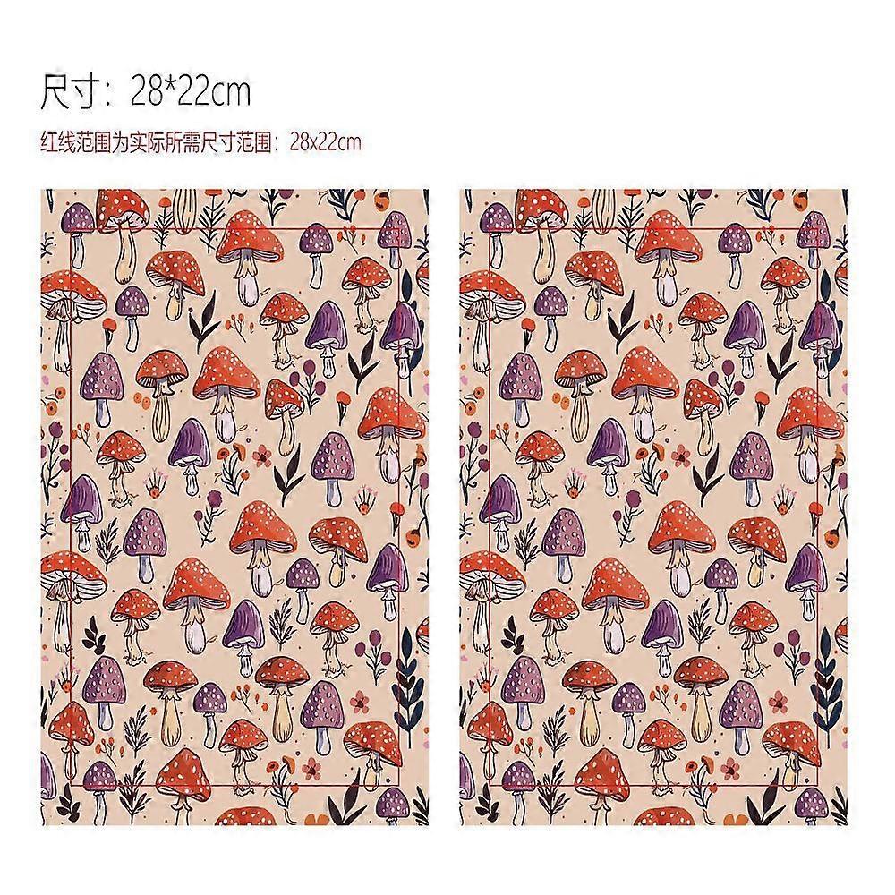 Cloth Book Cover Notebook Wraps Rectangle Mushroom 280x220mm