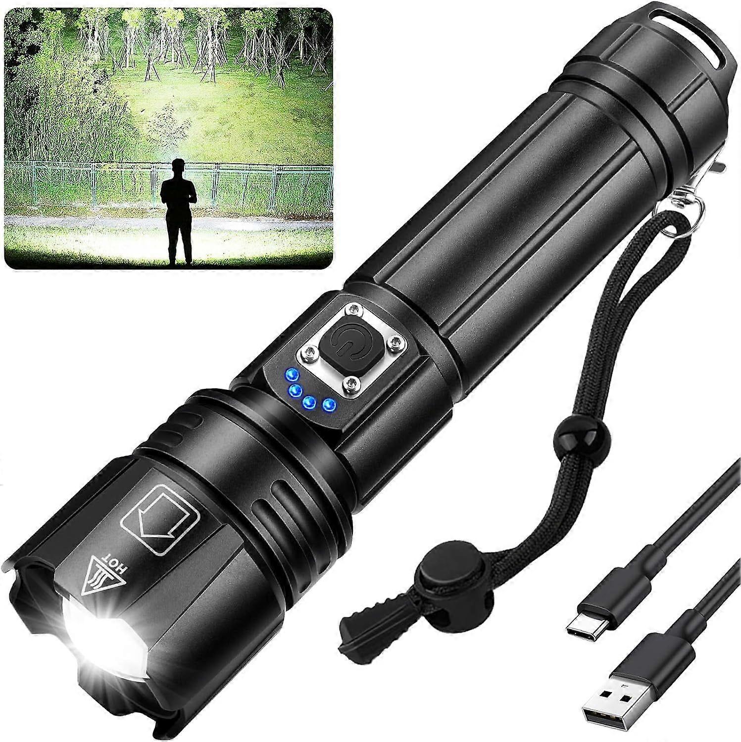 Rechargeable Flashlights High Lumens, 990,000 Lumen Brightest Led Flashlight with 5 Modes & 12H Long Runtime, Powerful Waterproof Handheld Flash Light