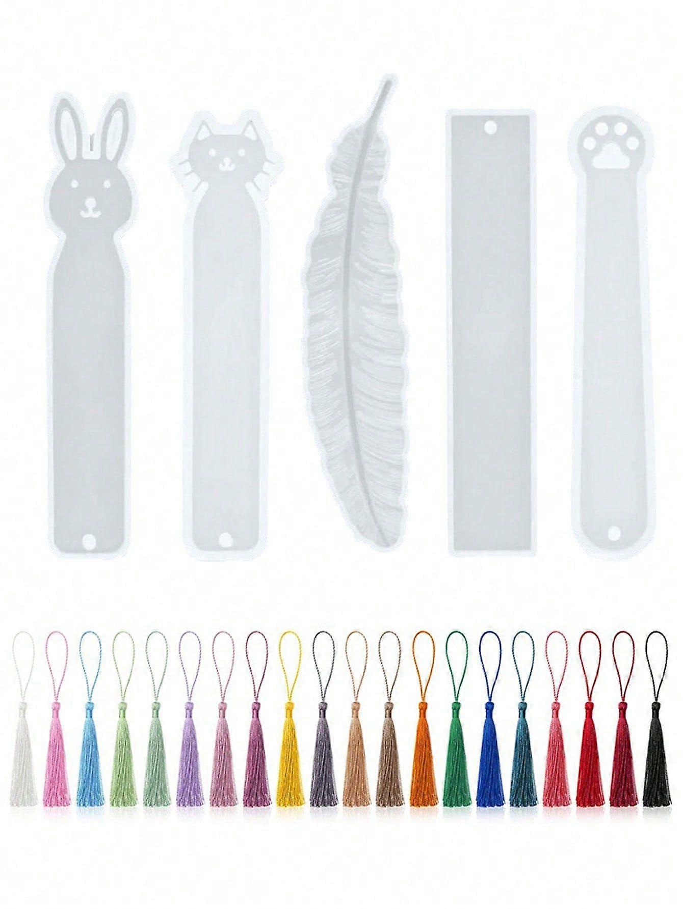 5 قطع قوالب مرجعية مختلفة الشكل و 20 قطعة عشوائية شرابة DIY المرجعية راتنجات الايبوكسي سيليكون العفن