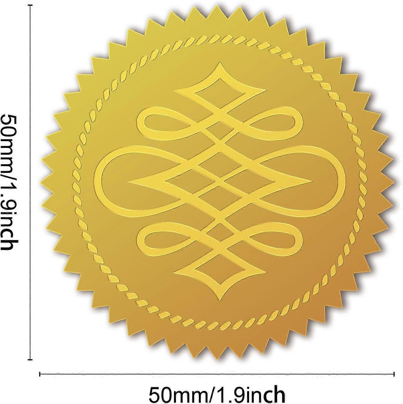 100Pcs Line Pattern Gold Foil Certificate Seals Self Adhesive Embossed Seals Gold Stickers Envelope Seals DIY Labels for Wedding Invitations Envelopes