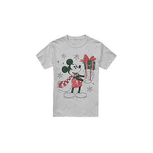 Disney Mens Mickey Mouse Present Christmas T-Shirt