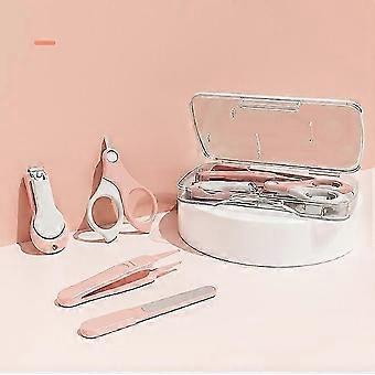 Pink Baby Nail Care Kit Portable Stainless Steel Tool Box