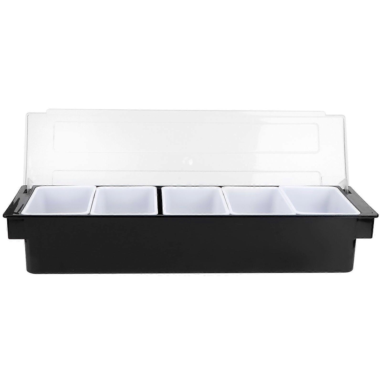 Boîte d’assaisonnement avec couvercle, barre, porte-condiment, distributeur de fruits, lait, thé, magasin, accessoire5 compartiments