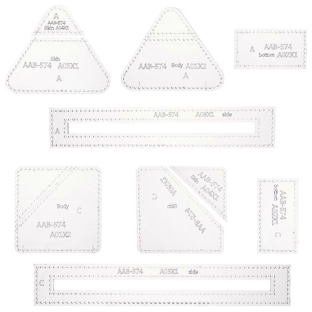 2 Sets 2 Styles Acrylic Card Bag Templates Card Holder Template Leathercraft Tool Clear 27.5~80x23.5~210x2mm 1 set/style
